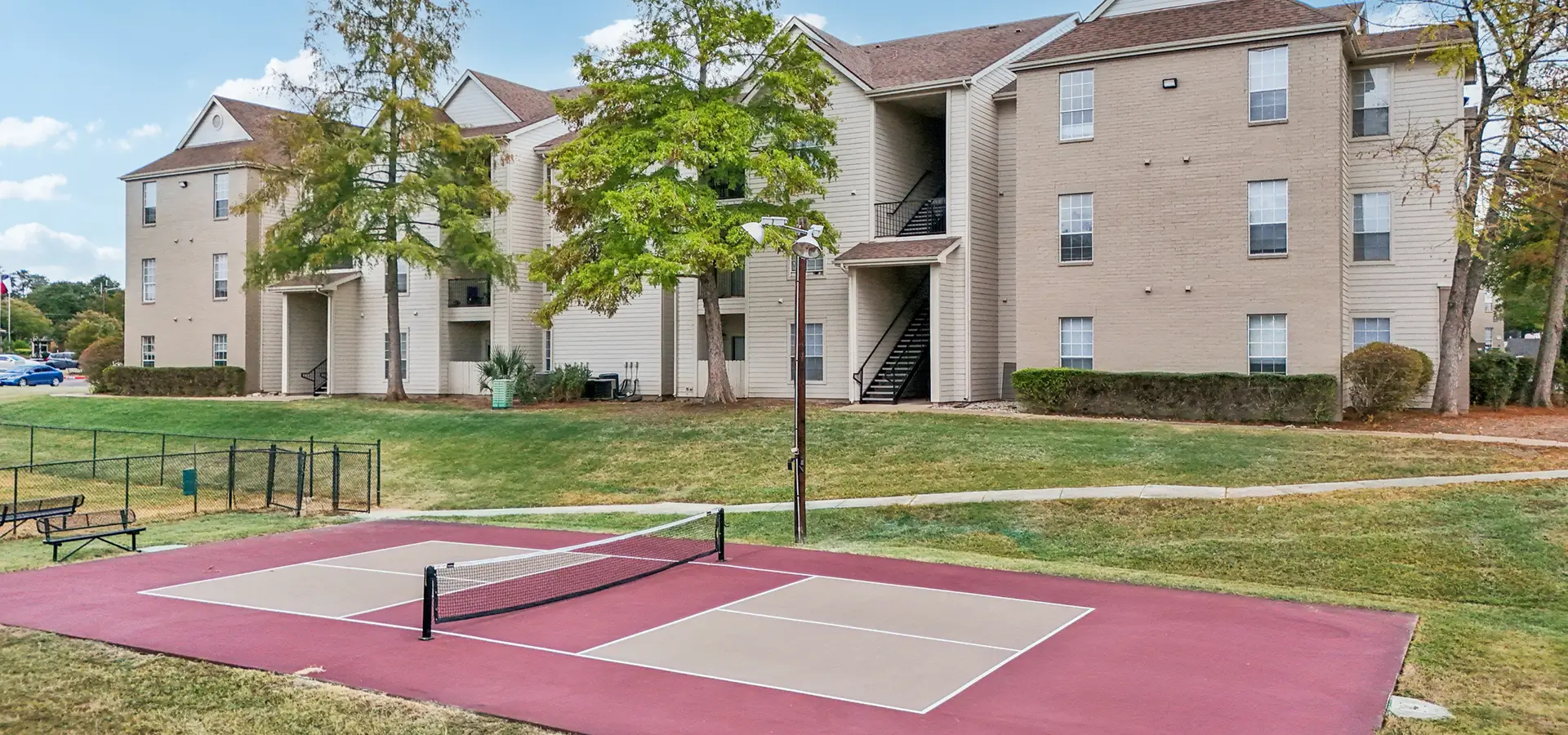 Outdoor pickleball court
