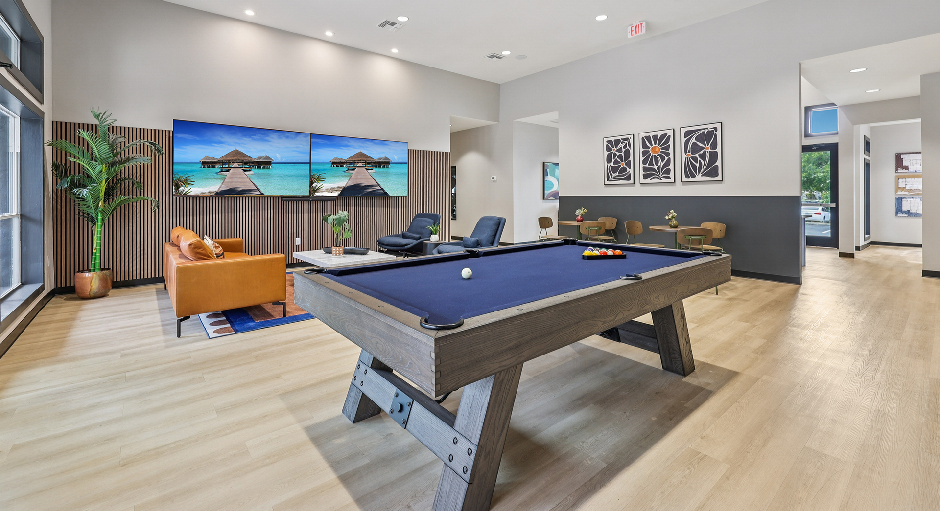Game room with pool table
